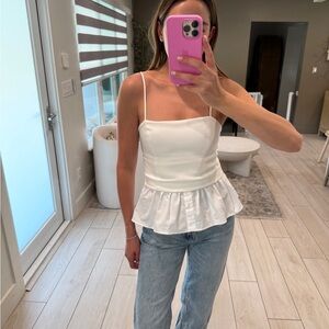 Elegant White Peplum Top